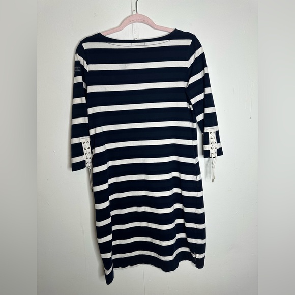 Lauren Jeans Co Navy & White Striped Tie Sleeve Dress - Picture 3 of 7